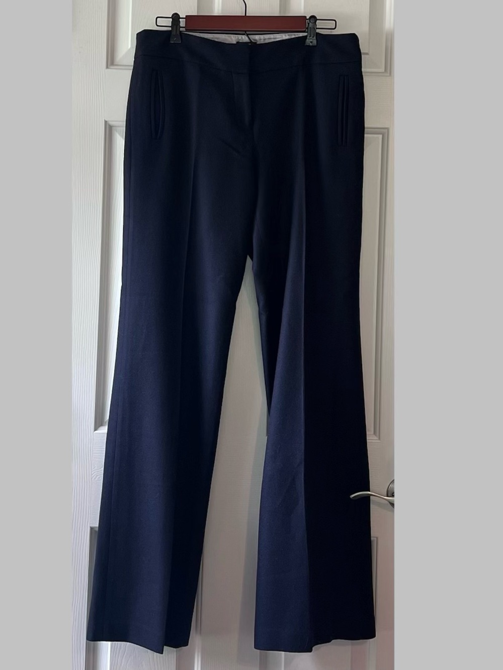 J. Crew 100% Wool Navy Wide-Leg Dress Pants